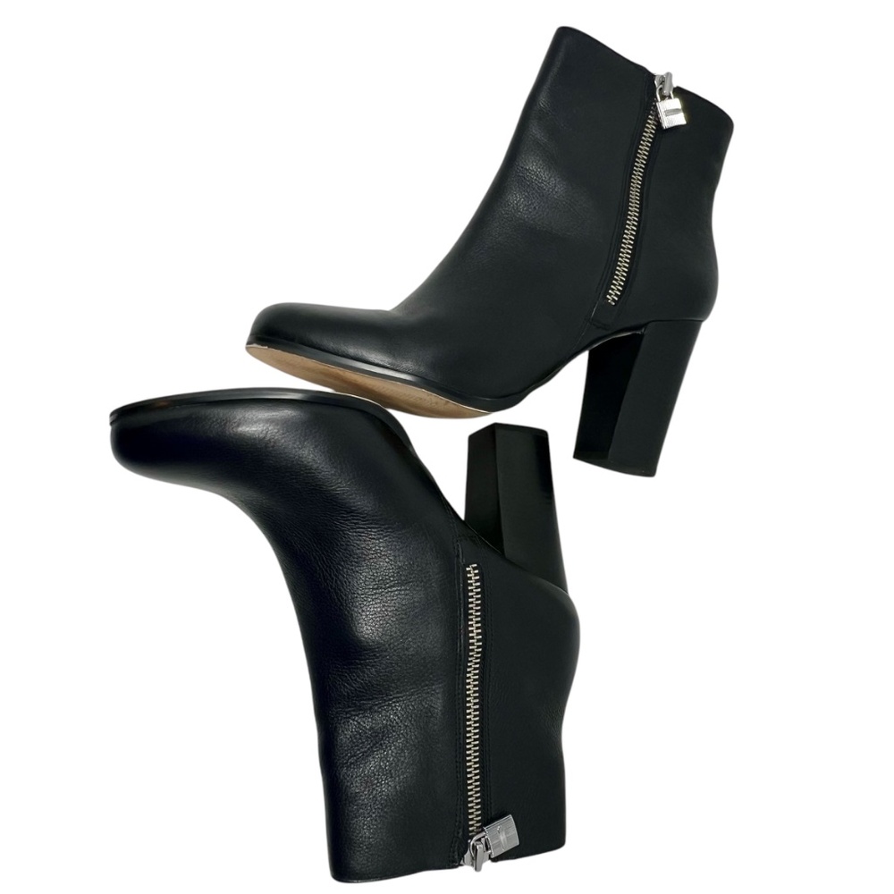 Michael Kors Women's Margaret Black Leather Zip Up Ankle Boot size 10 - Picture 5 of 12